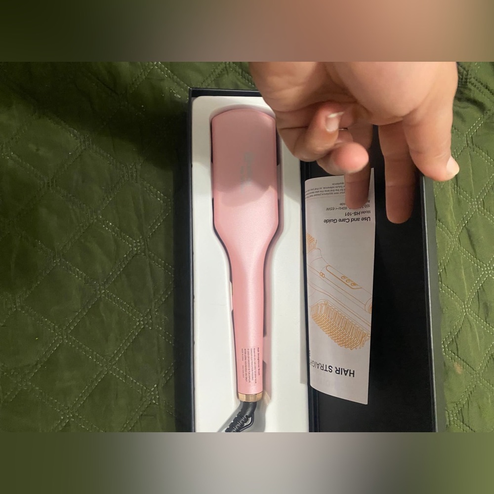Nicebay Hair Straightener Brush, Ceramic Straightening Brush with 6 Temp